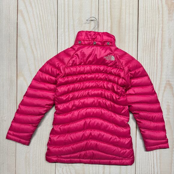 The North Face Girls 550 Down Fill Puffer Jacket Size XS (6) Hot Pink *No Hood* - Picture 2 of 9